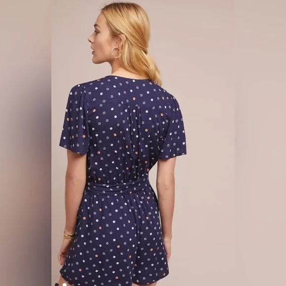 Anthropologie Romper Floral V Neck Up Lined Girly Small - Picture 2 of 6